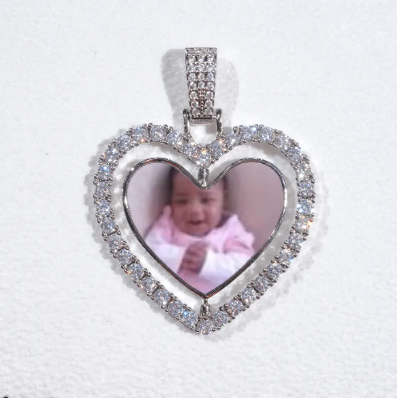 3D Spinning 2-Faced Heart Custom Picture Pendant sold by The GUU Shop