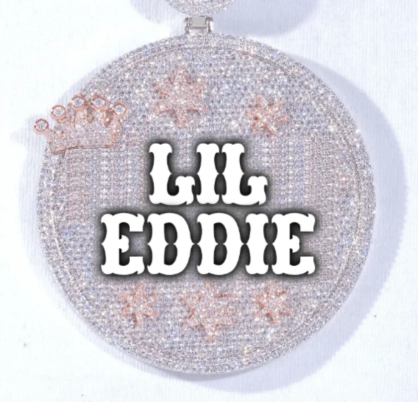 CUSTOM LETTER NECKLACE 3D BIG CROWN DISC made by The GUU Shop