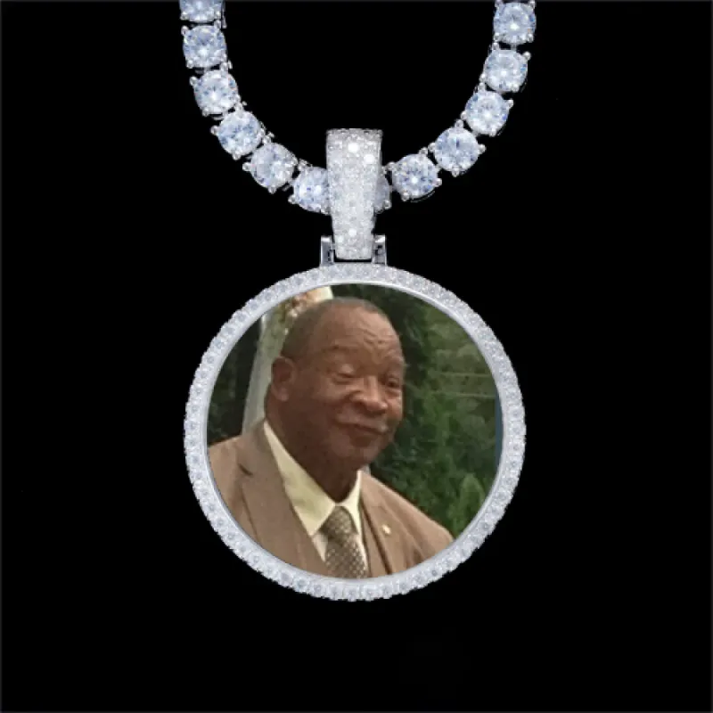 925S & VVS Moissanite 3D Circle Custom Picture Pendant sold by The GUU Shop