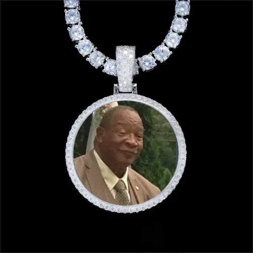 925S & VVS Moissanite 3D Circle Custom Picture Pendant sold by The GUU Shop