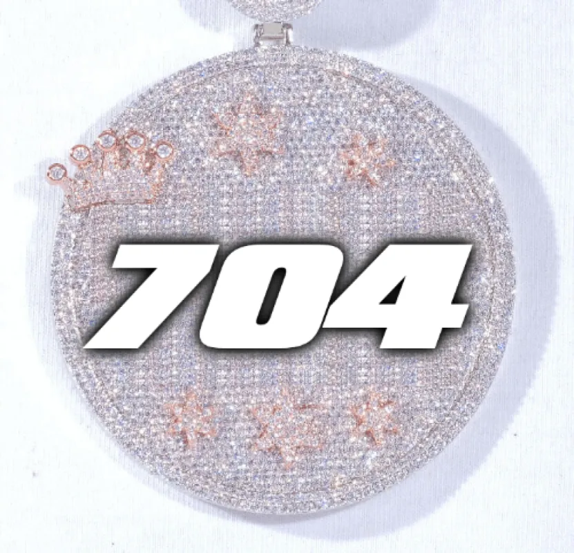 CUSTOM LETTER NECKLACE 3D BIG CROWN DISC made by The GUU Shop