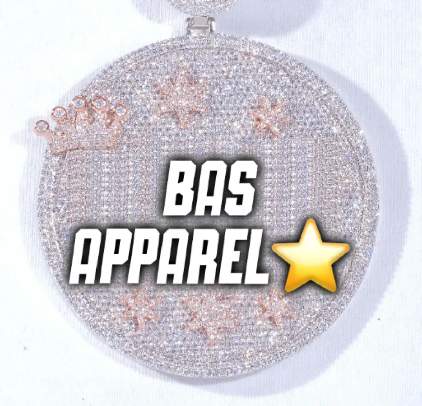 CUSTOM LETTER NECKLACE 3D BIG CROWN DISC sold by The GUU Shop