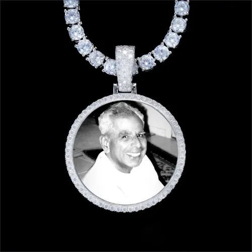 925S & VVS Moissanite 3D Circle Custom Picture Pendant sold by The GUU Shop
