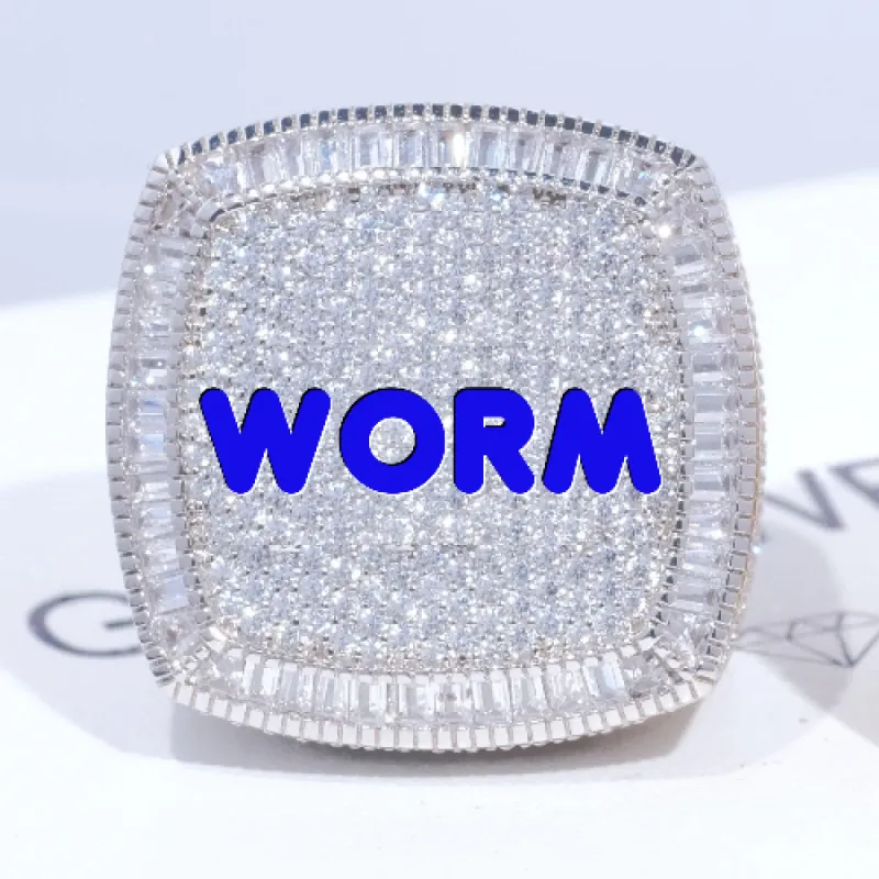 CUSTOM LETTER 3D ICED RING sold by The GUU Shop