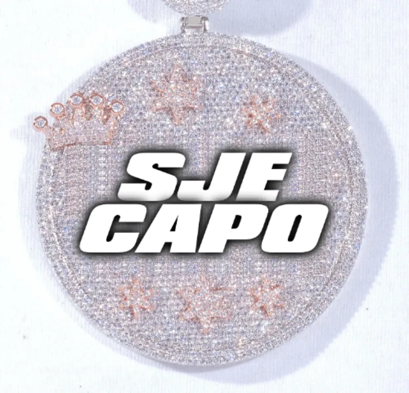 CUSTOM LETTER NECKLACE 3D BIG CROWN DISC sold by The GUU Shop