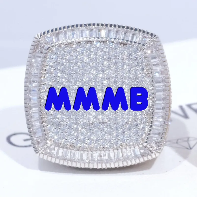 CUSTOM LETTER 3D ICED RING sold by The GUU Shop