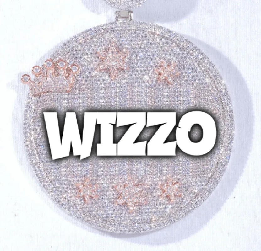 CUSTOM LETTER NECKLACE 3D BIG CROWN DISC made by The GUU Shop