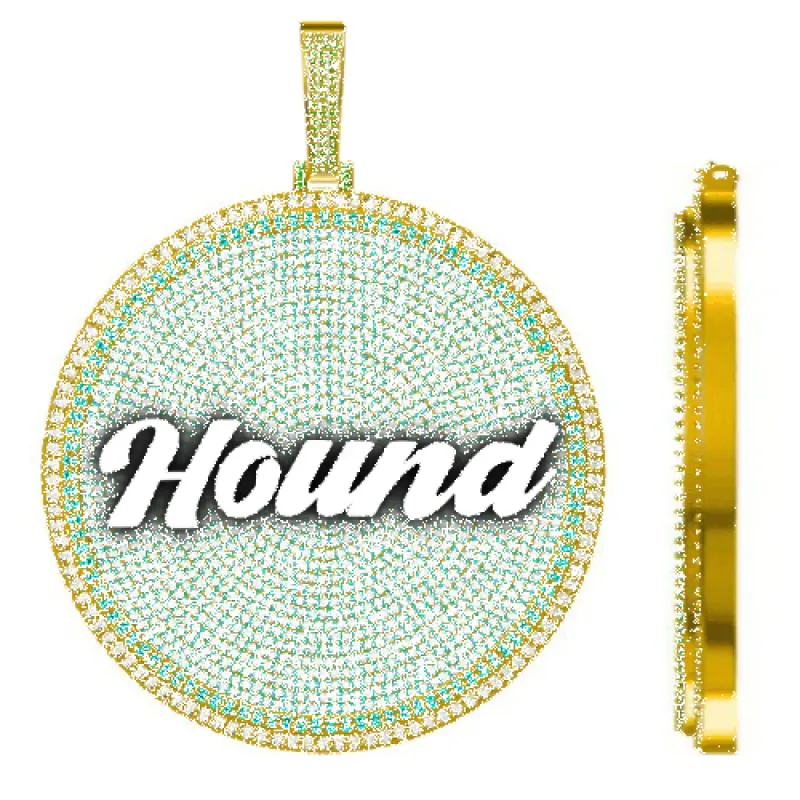 CUSTOM LETTER NECKLACE 3D BIG DISC sold by The GUU Shop