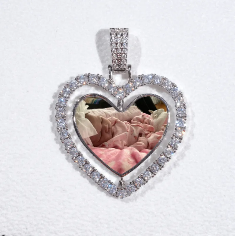 3D Spinning 2-Faced Heart Custom Picture Pendant sold by The GUU Shop