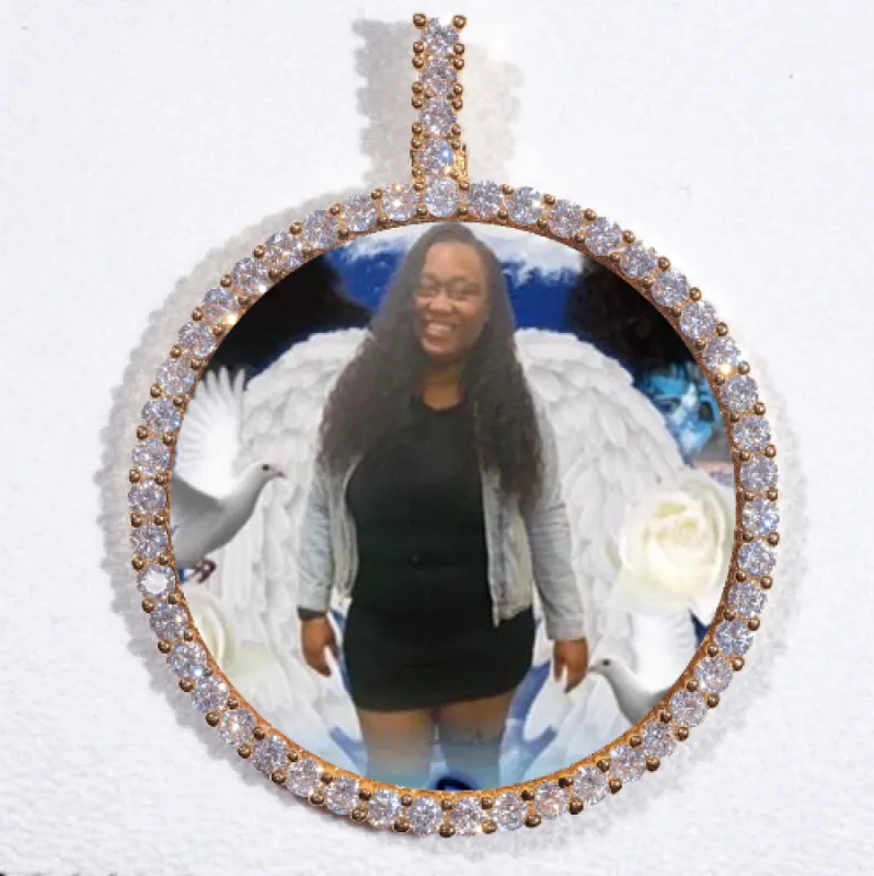 LARGE 3D CIRCLE CUSTOM PICTURE PENDANT sold by The GUU Shop