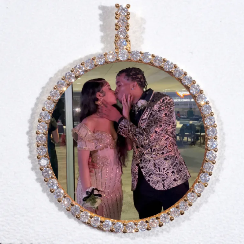 CUSTOM LETTER NECKLACE 3D BIG CROWN DISC sold by The GUU Shop