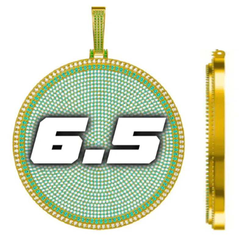 CUSTOM LETTER NECKLACE 3D BIG DISC sold by The GUU Shop