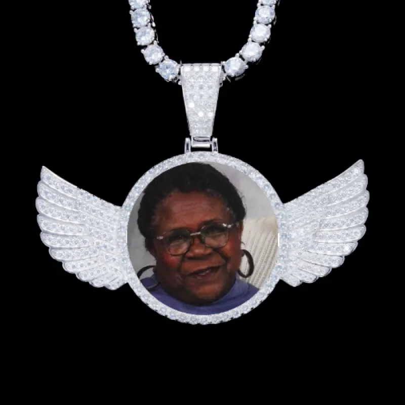 925S & VVS Moissanite 3D Wing Custom Picture Pendant sold by The GUU Shop