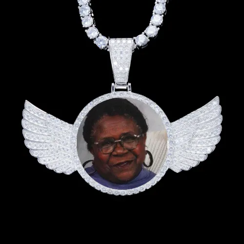 925S & VVS Moissanite 3D Wing Custom Picture Pendant sold by The GUU Shop