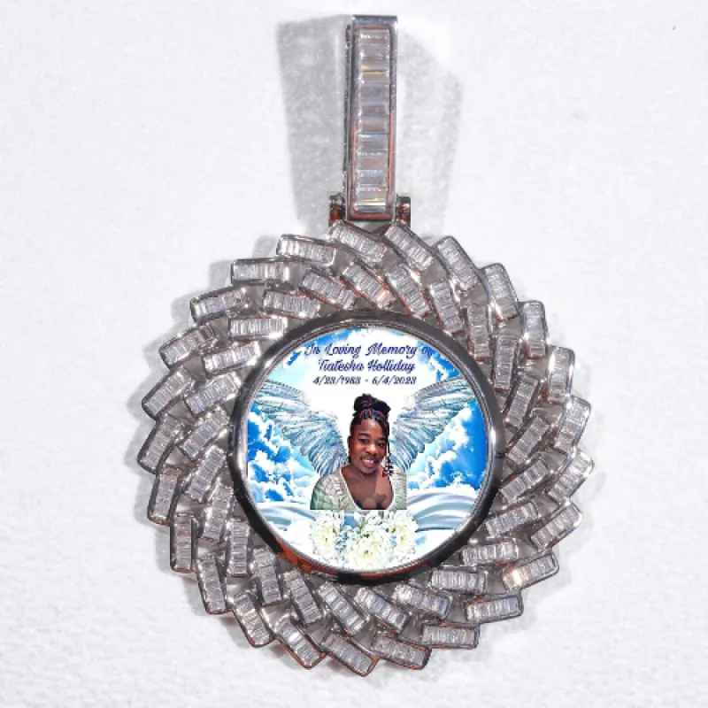 Large 3D Baguette Custom Picture Pendant sold by The GUU Shop