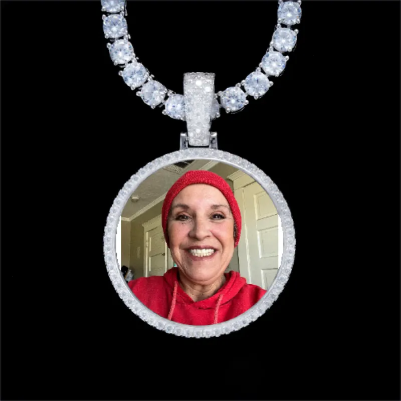 925S & VVS Moissanite 3D Circle Custom Picture Pendant sold by The GUU Shop