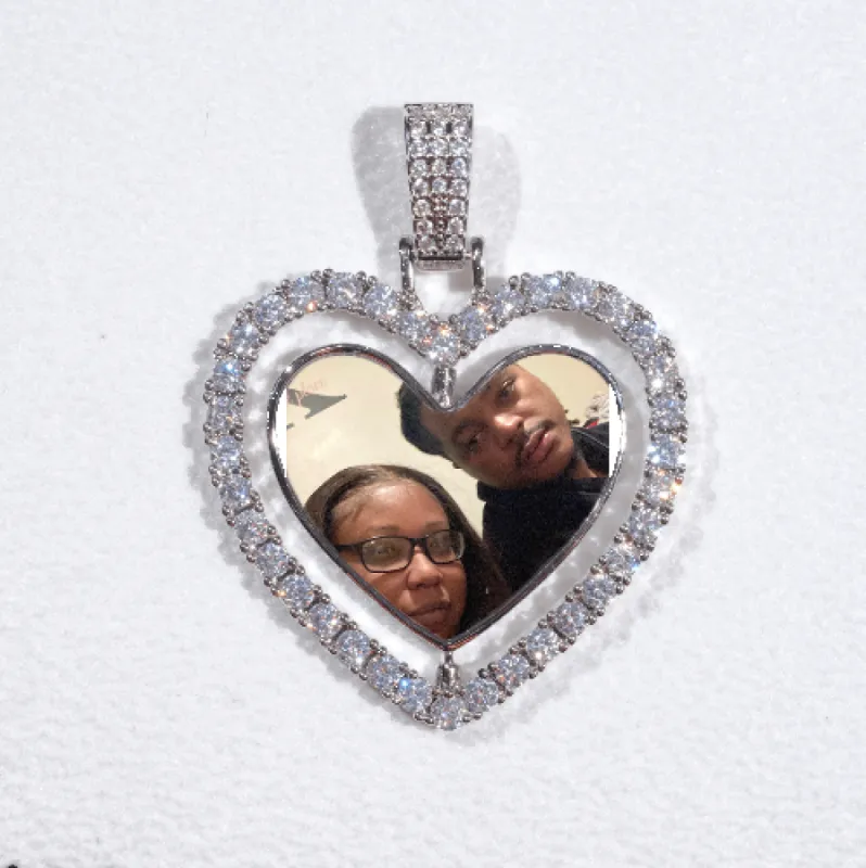 3D Spinning 2-Faced Heart Custom Picture Pendant sold by The GUU Shop