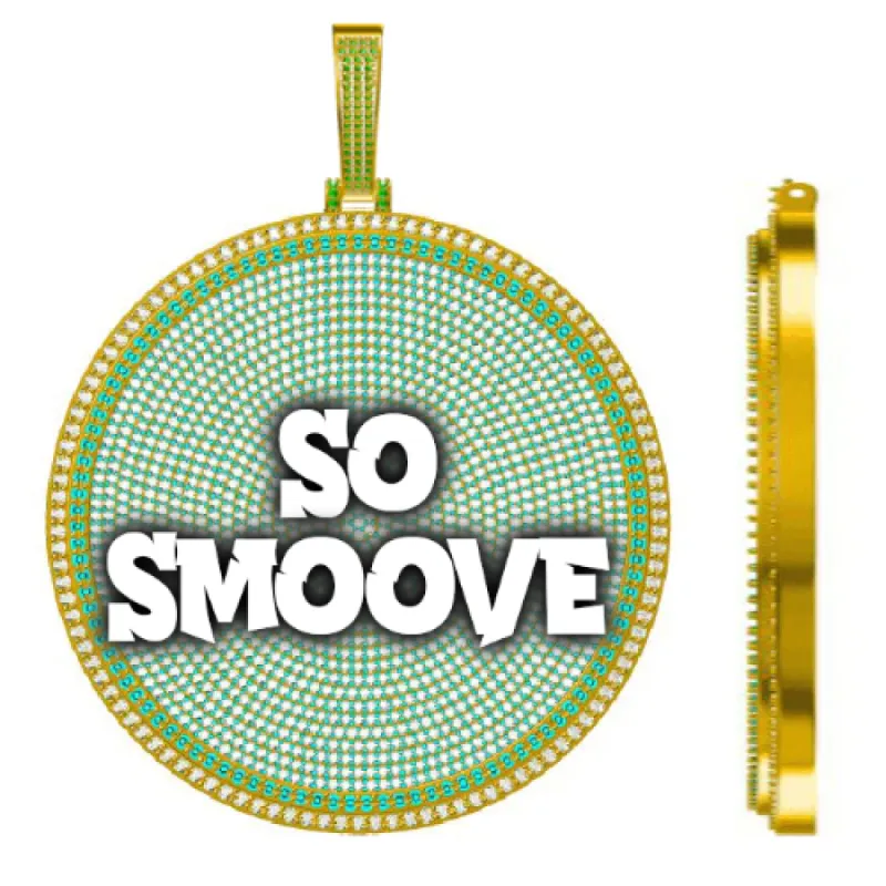 CUSTOM LETTER NECKLACE 3D BIG DISC sold by The GUU Shop