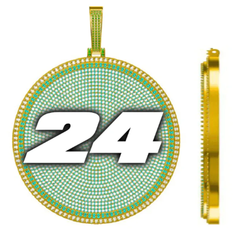 CUSTOM LETTER NECKLACE 3D BIG DISC sold by The GUU Shop