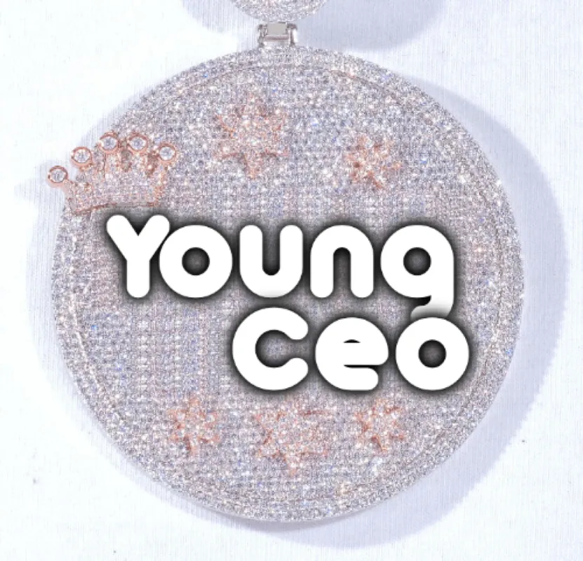 CUSTOM LETTER NECKLACE 3D BIG CROWN DISC made by The GUU Shop