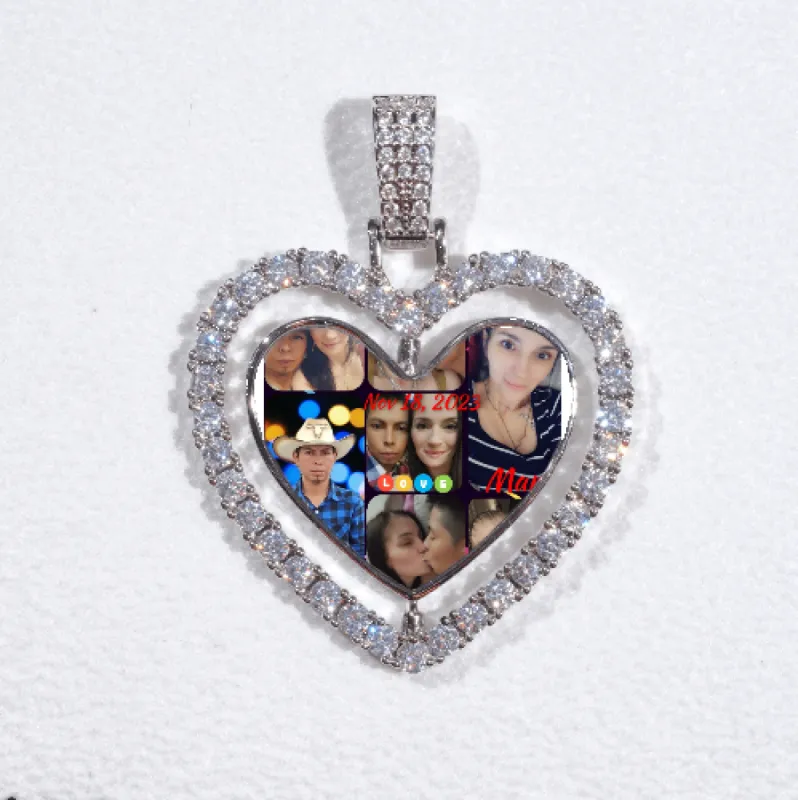 3D Spinning 2-Faced Heart Custom Picture Pendant sold by The GUU Shop