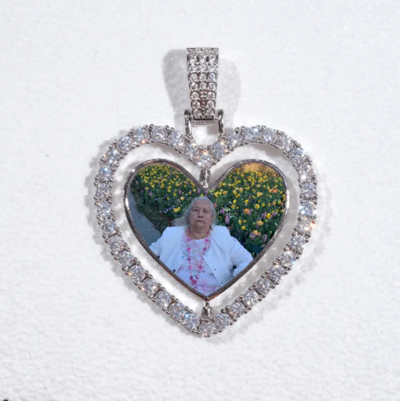 3D Spinning 2-Faced Heart Custom Picture Pendant sold by The GUU Shop