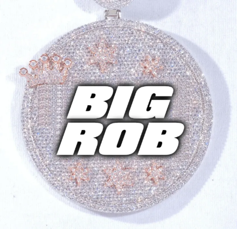 CUSTOM LETTER NECKLACE 3D BIG CROWN DISC sold by The GUU Shop