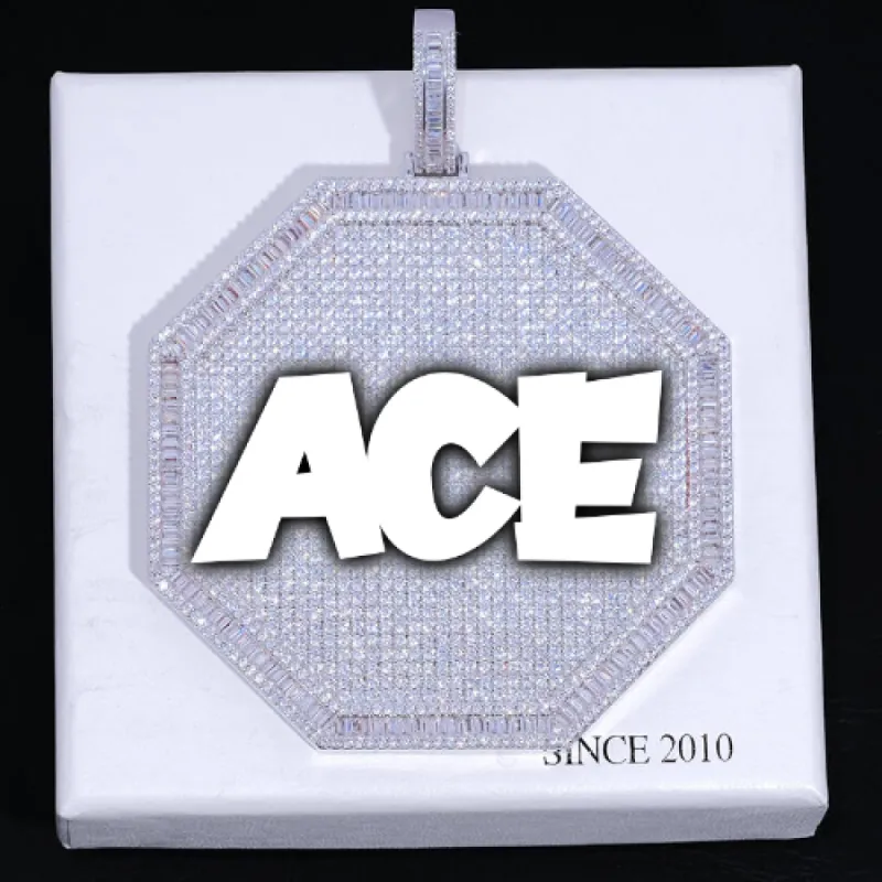 CUSTOM LETTER NECKLACE 3D BIG OCTAGON sold by The GUU Shop