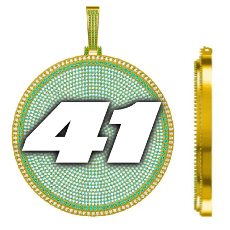 CUSTOM LETTER NECKLACE 3D BIG DISC sold by The GUU Shop