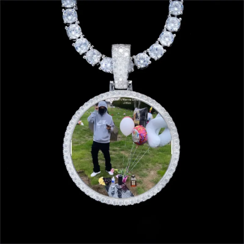 925S & VVS Moissanite 3D Circle Custom Picture Pendant sold by The GUU Shop