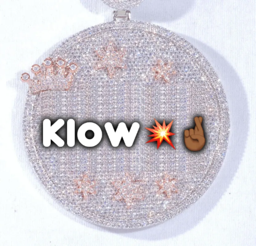 CUSTOM LETTER NECKLACE 3D BIG CROWN DISC sold by The GUU Shop