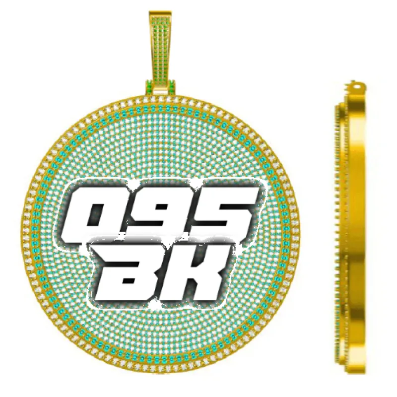 CUSTOM LETTER NECKLACE 3D BIG DISC sold by The GUU Shop