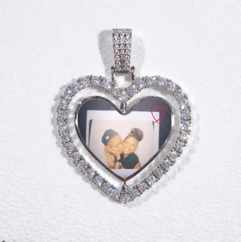3D Spinning 2-Faced Heart Custom Picture Pendant sold by The GUU Shop