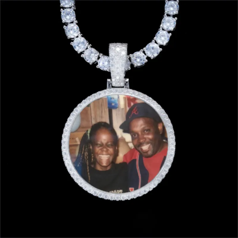 925S & VVS Moissanite 3D Circle Custom Picture Pendant sold by The GUU Shop