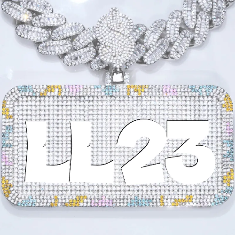 CUSTOM LETTER NECKLACE 3D COLORFUL SQUARE sold by The GUU Shop