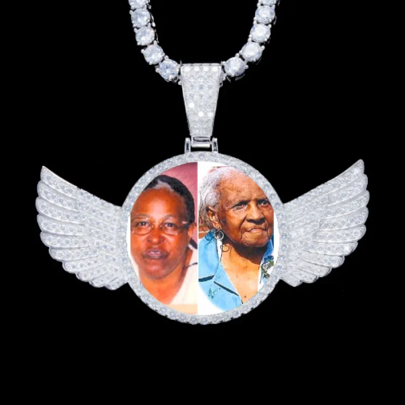 925S & VVS Moissanite 3D Wing Custom Picture Pendant sold by The GUU Shop