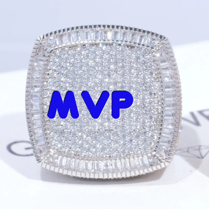 CUSTOM LETTER 3D ICED RING sold by The GUU Shop