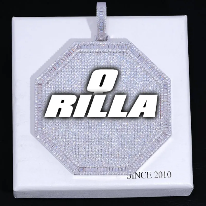 CUSTOM LETTER NECKLACE 3D BIG OCTAGON sold by The GUU Shop