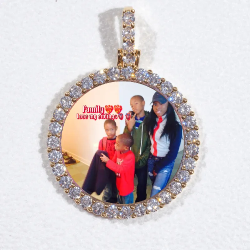 3D CIRCLE CUSTOM PICTURE PENDANT SMALL SIZE sold by The GUU Shop