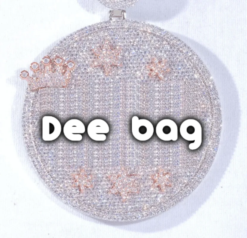 CUSTOM LETTER NECKLACE 3D BIG CROWN DISC made by The GUU Shop