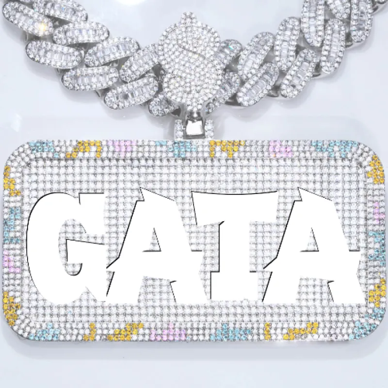 CUSTOM LETTER NECKLACE 3D COLORFUL SQUARE sold by The GUU Shop