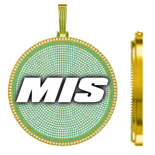 CUSTOM LETTER NECKLACE 3D BIG DISC sold by The GUU Shop