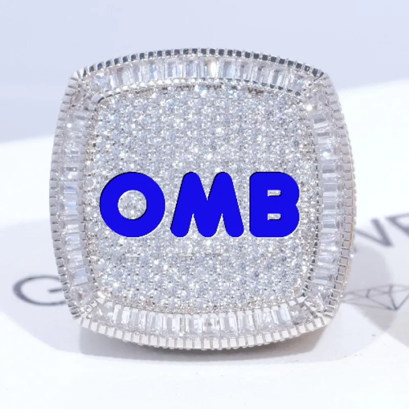 CUSTOM LETTER 3D ICED RING sold by The GUU Shop