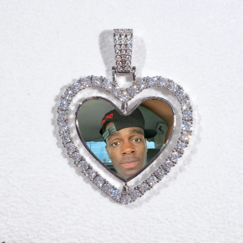 3D Spinning 2-Faced Heart Custom Picture Pendant sold by The GUU Shop