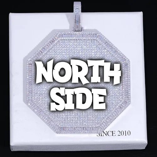 CUSTOM LETTER NECKLACE 3D BIG OCTAGON sold by The GUU Shop