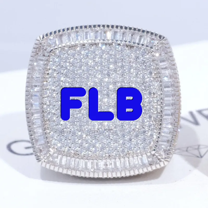 CUSTOM LETTER 3D ICED RING sold by The GUU Shop