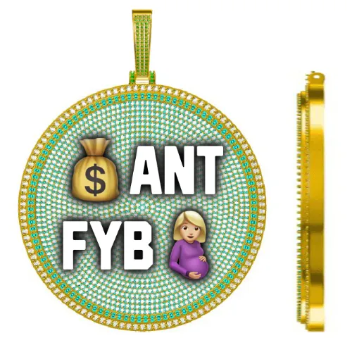 CUSTOM LETTER NECKLACE 3D BIG DISC sold by The GUU Shop