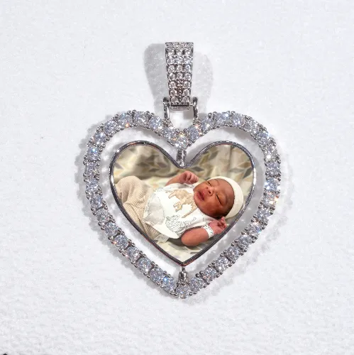 3D Spinning 2-Faced Heart Custom Picture Pendant sold by The GUU Shop