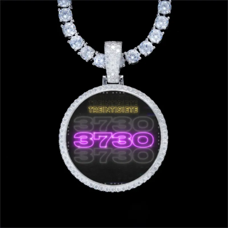 925S & VVS Moissanite 3D Circle Custom Picture Pendant sold by The GUU Shop