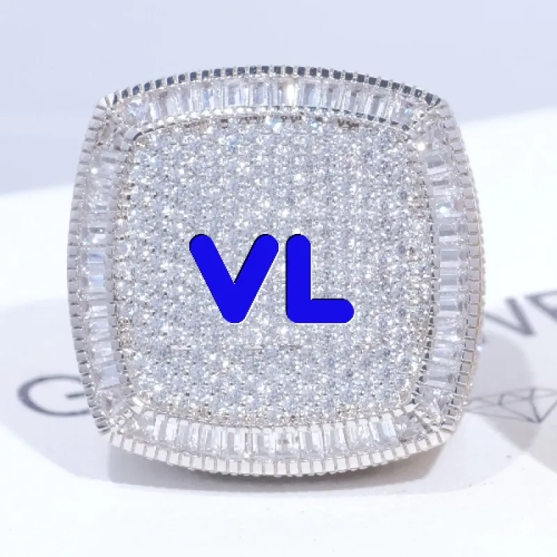 CUSTOM LETTER 3D ICED RING sold by The GUU Shop